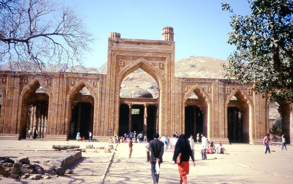 Ajmer's battered 'Two and a Half Day's Mosque' and t he dry hills behind.