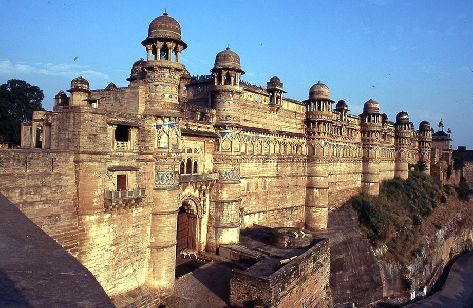 Gwalior's 15th century palace, Man Mandir stands by the fort's gate