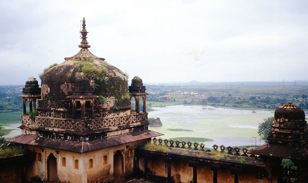 View from Datia palace to a jheel, a natural lake