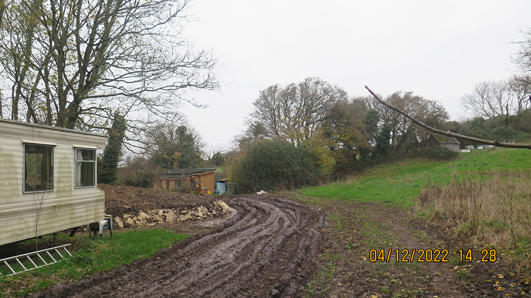 As work and autumn progressed, a muddy highway developed between the two abodes.