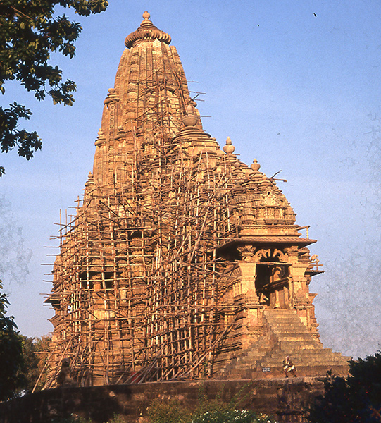 Khajuraho's Lakshman Temple (954AD) during restoration.